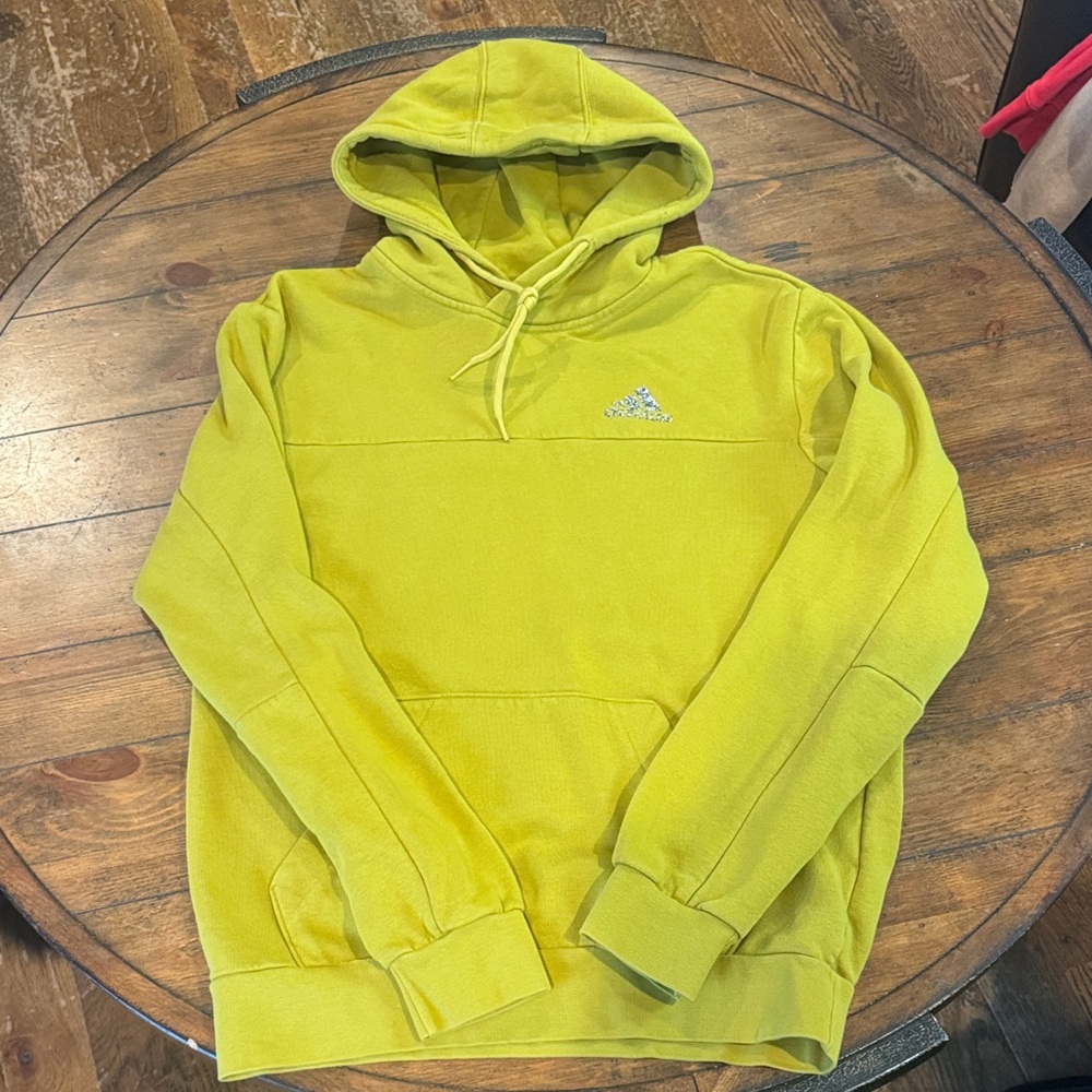 Adidas Men's Bright Yellow Hoodie
